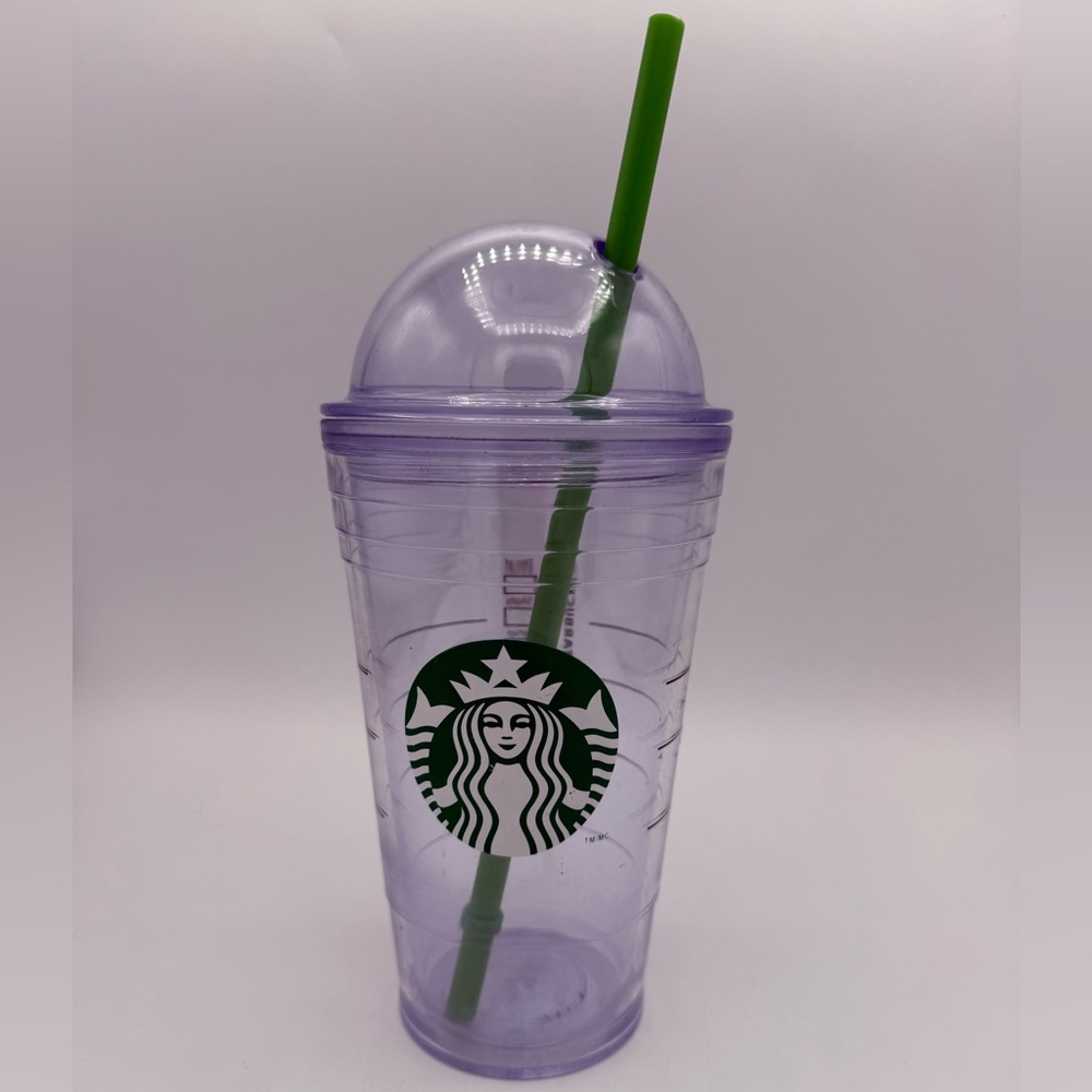 2012‎ Starbucks 16oz Cold Cup • Dome Lid & Green Straw
